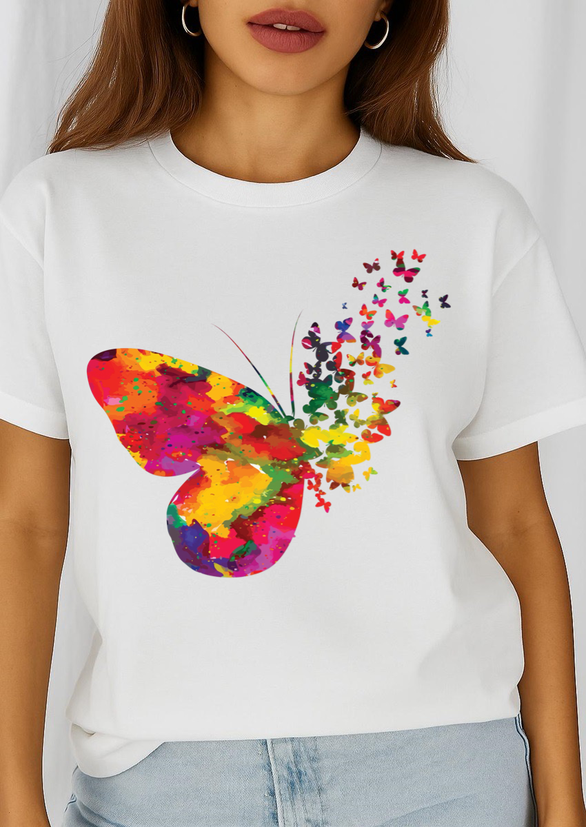 Tricou dama din bumbac 100% Spring Butterfly