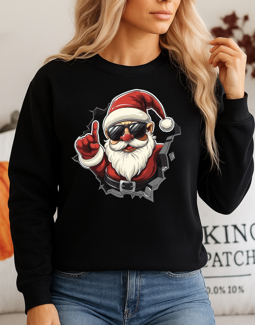 Bluza Neagra Dama din Bumbac 100% - Merry Christmas