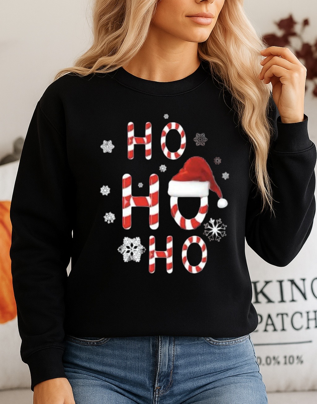 Bluza neagra din bumbac 100% Black Hohoho 2