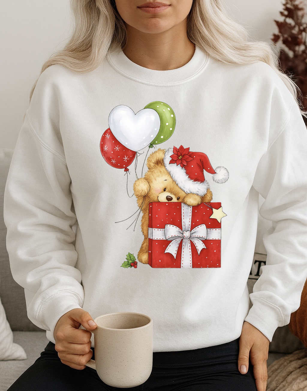 Bluza alba din bumbac 100% Red Present 2