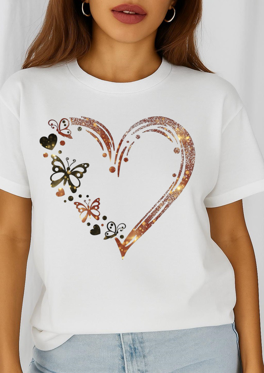 Tricou dama din bumbac 100% Heart Butterfly