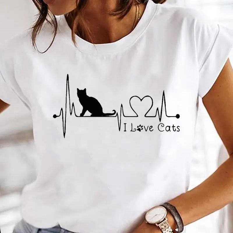 Tricou dama din bumbac 100% I Love Cats