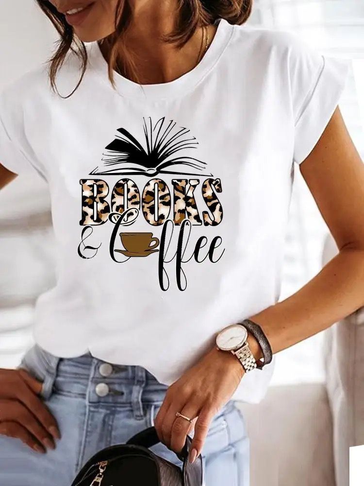 Tricou dama din bumbac 100% Books Coffee