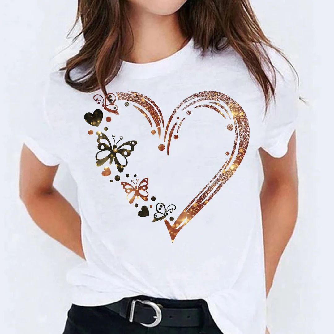 Tricou dama din bumbac 100% Heart - Lichidare stoc