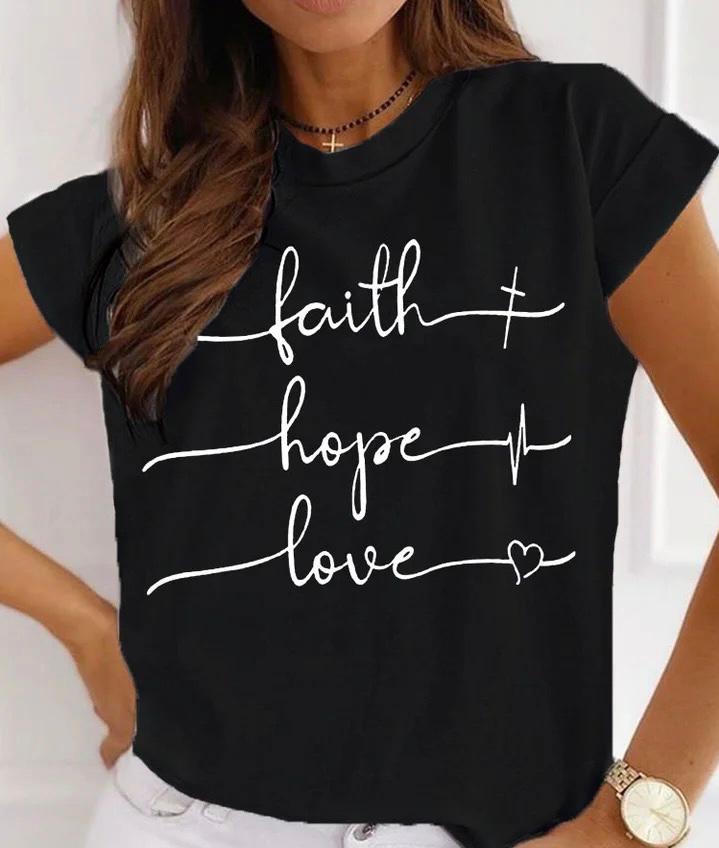Tricou dama din bumbac 100% Black Faith
