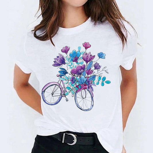Tricou Bicicleta cu Flori