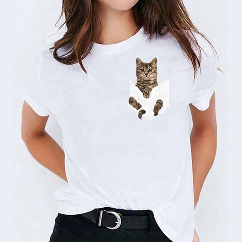 Tricou din bumbac 100%Cat Pocket