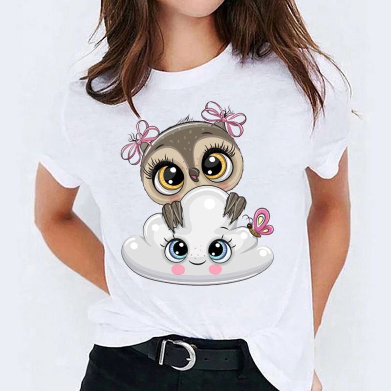 Tricou dama din bumbac 100% 2 Bufnite