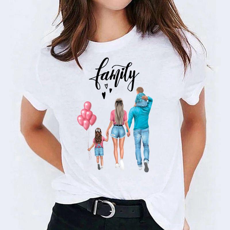 Tricou dama din bumbac 100% Family 2 Roz 2 Blue
