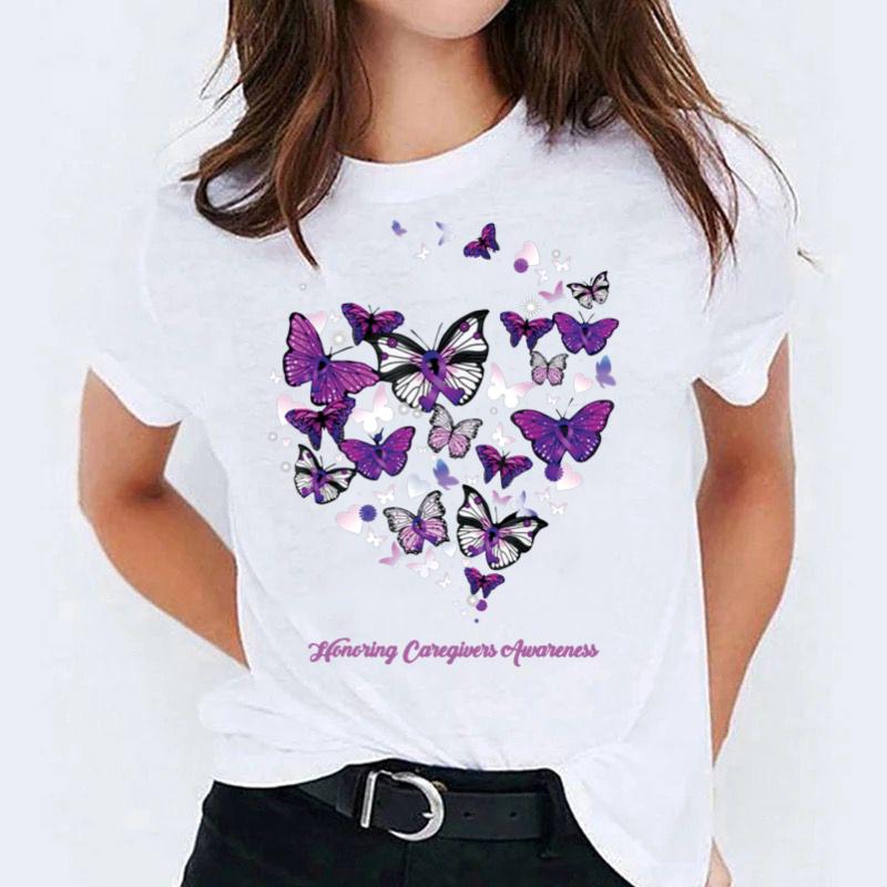 Tricou dama din bumbac 100% Mov Butterfly