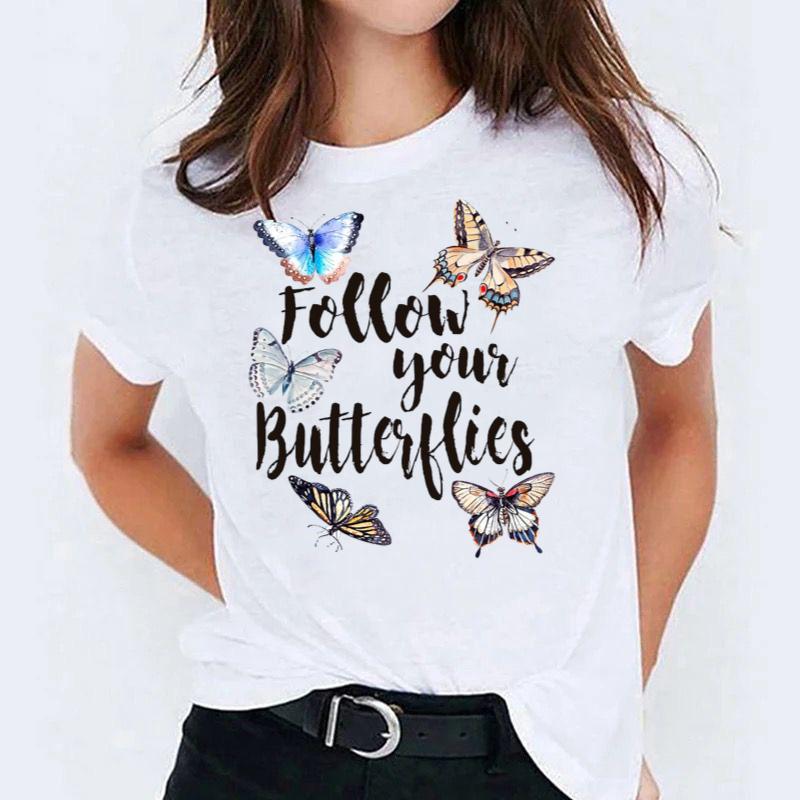 Tricou dama din bumbac 100% Follow Your Butteflies