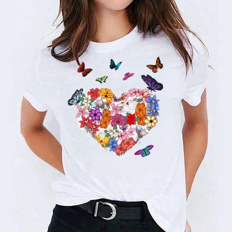 Tricou dama din bumbac 100% Heart And Butterfly