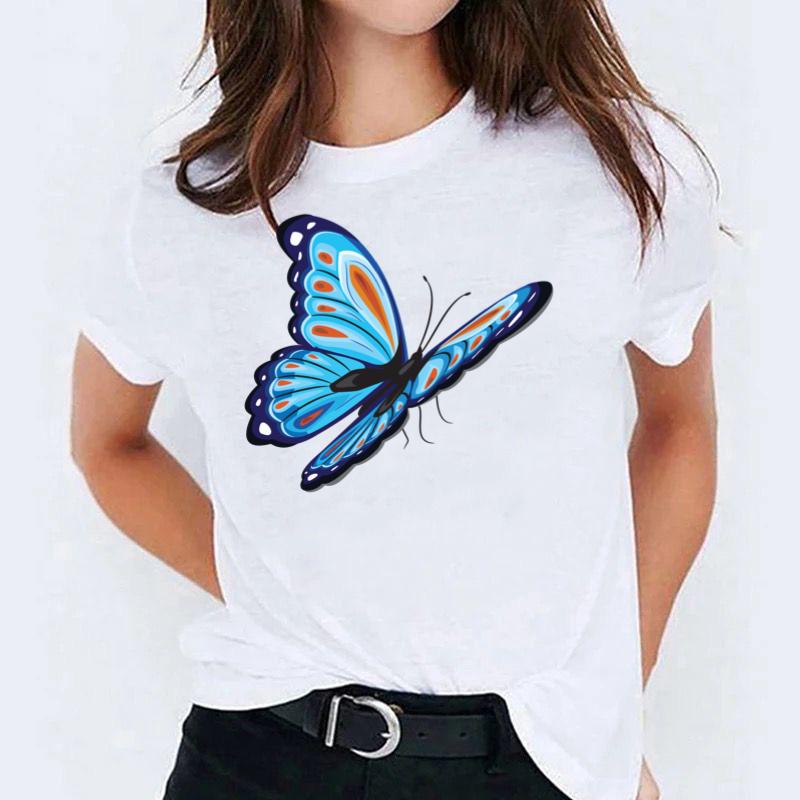 Tricou dama din bumbac 100% Blue Butterfly