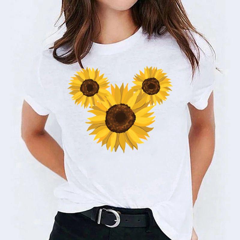 Tricou dama din bumbac 100% 3 Yellow Flowers