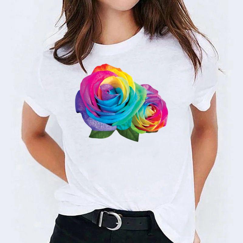 Tricou dama din bumbac 100% White Flowers