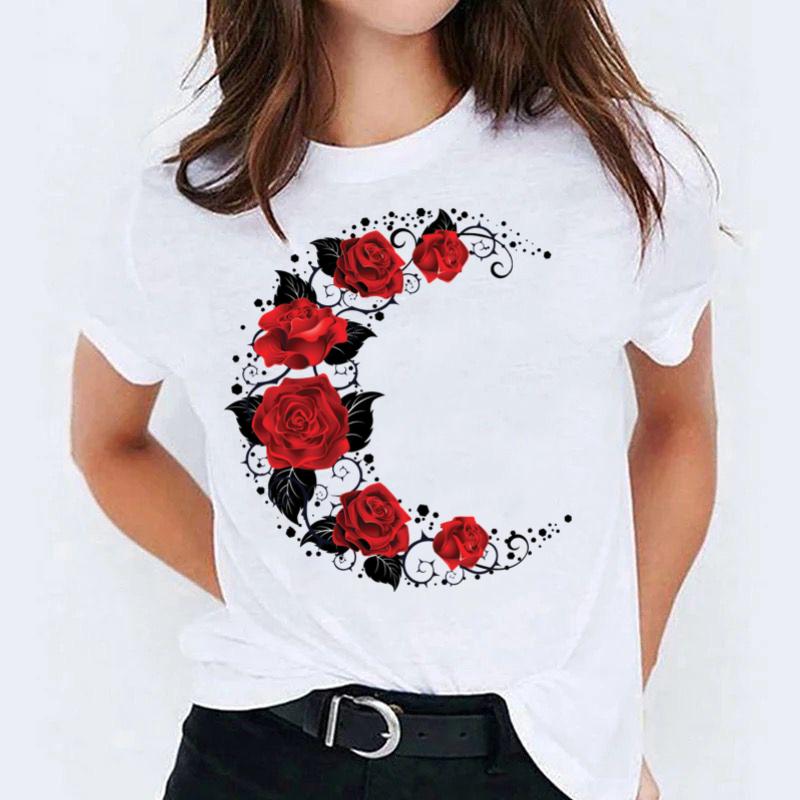 Tricou dama din bumbac 100% Red moon