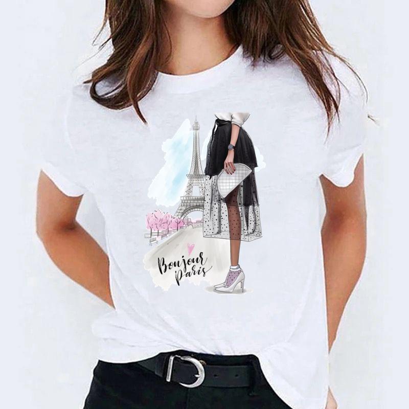 Tricou dama din bumbac 100% Bonjour Paris