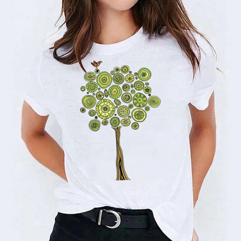 Tricou dama din bumbac 100% Green Tree