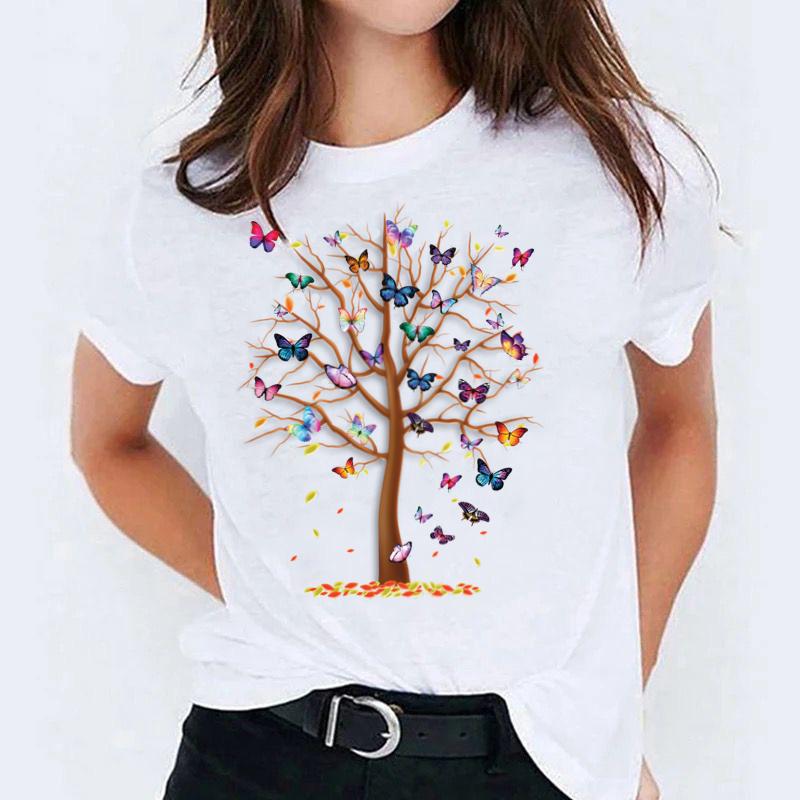 Tricou dama din bumbac 100% Tree Multicolor