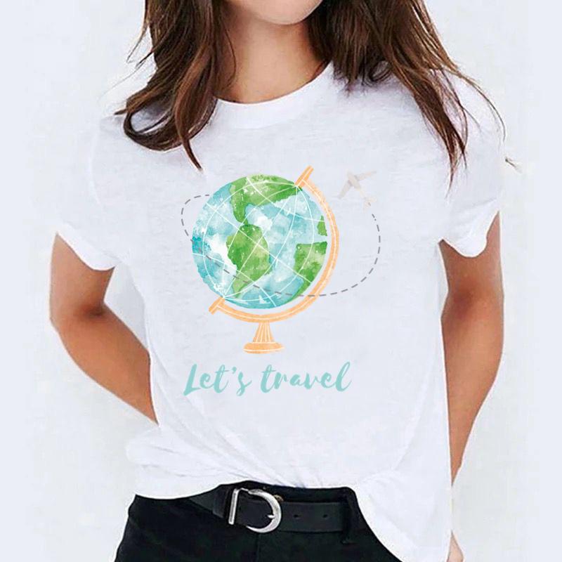 Tricou dama din bumbac 100% Let's Travel