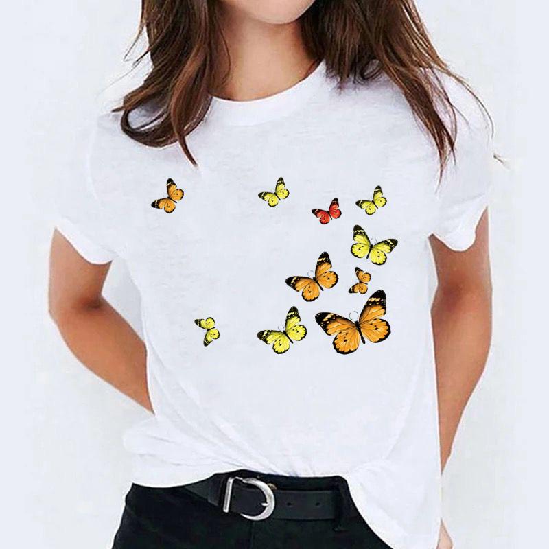 Tricou dama din bumbac 100% Yellow Butterflies 3