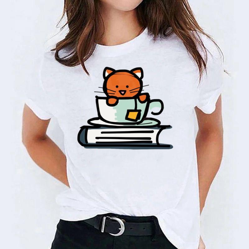 Tricou dama din bumbac 100% Coffee And Book
