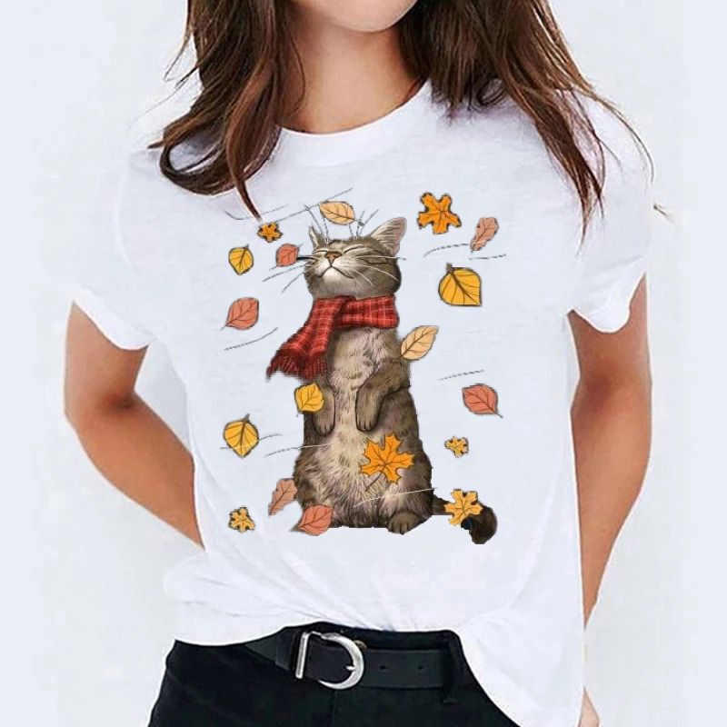 Tricou dama din bumbac 100% Cat Autumn 3