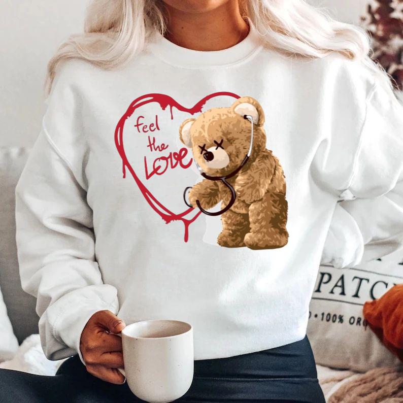 Bluza Alba Dama din Bumbac 100% Feel the Love