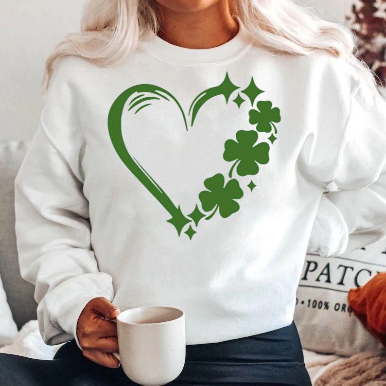 Bluza alba din bumbac 100% Green heart
