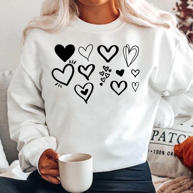 Bluza din bumbac 100% Inimi Negre
