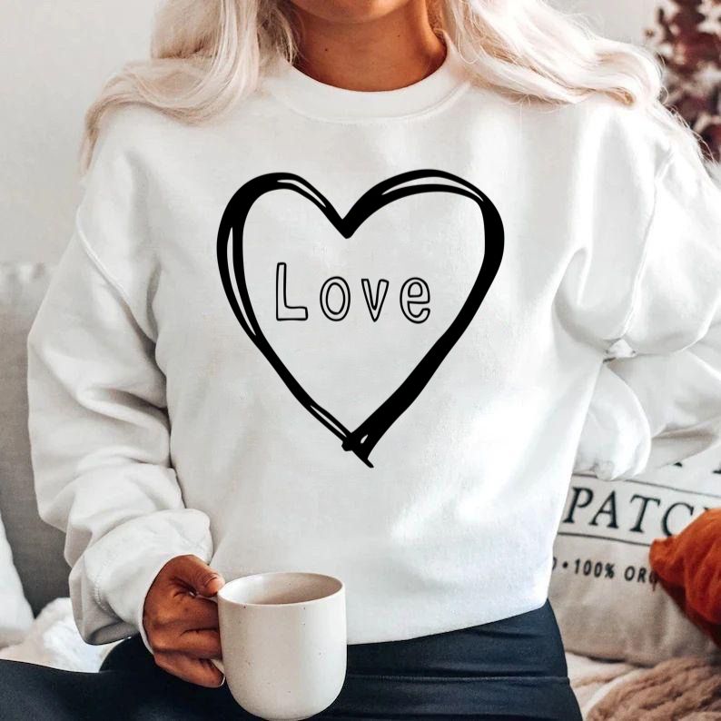 Bluza alba din bumbac 100% Black Love