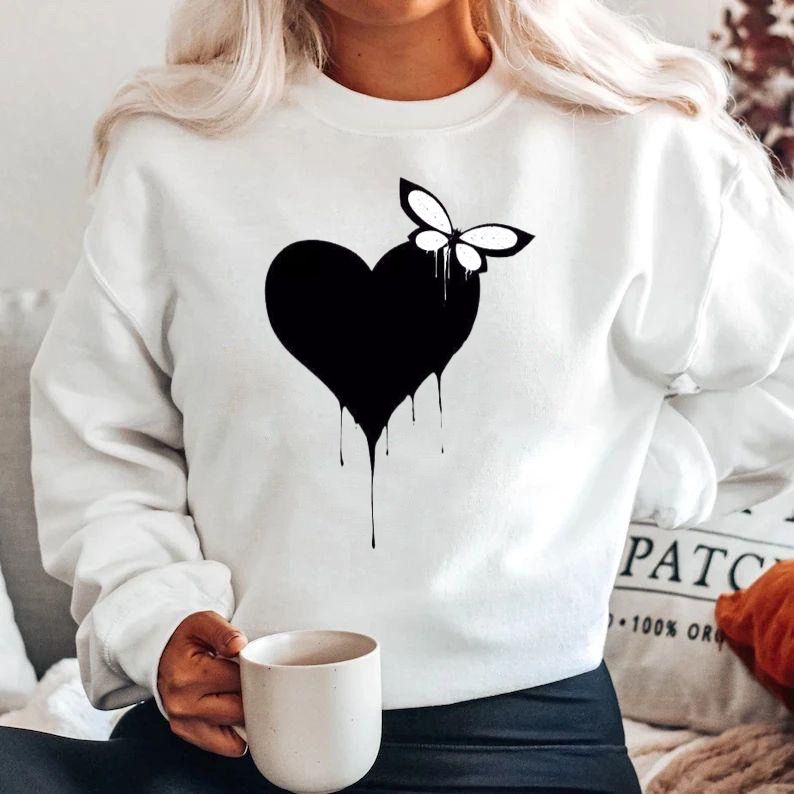 Bluza din bumbac 100% Black heart
