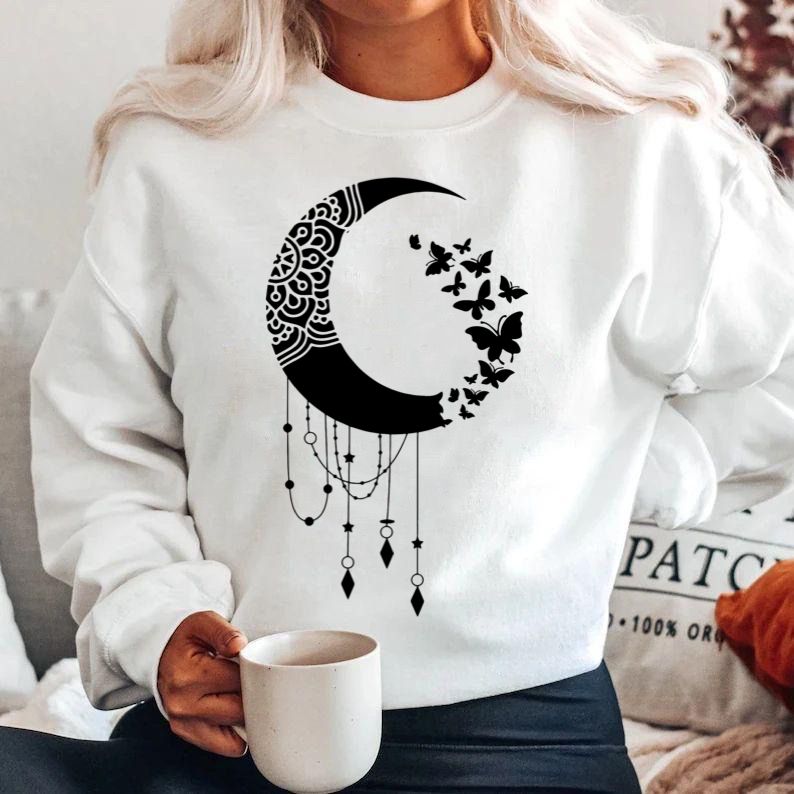 Bluza alba din bumbac 100% White Moon