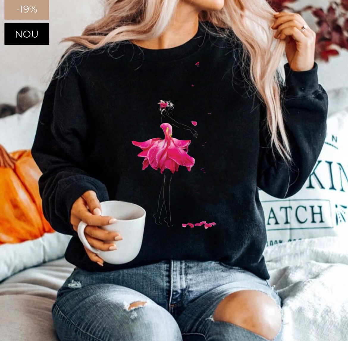 Bluza neagra din bumbac 100% Neagra dress