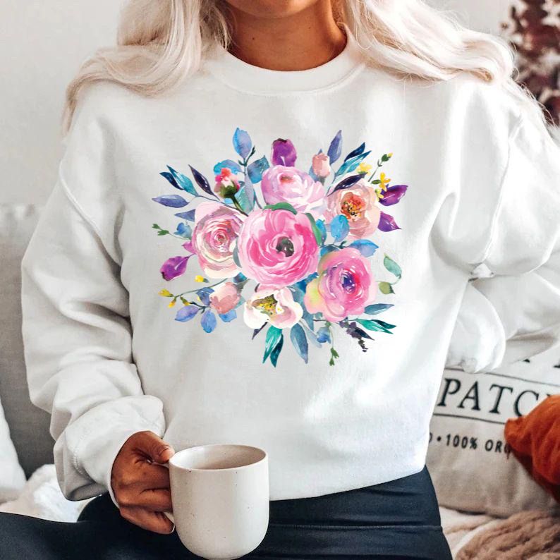 Bluza din bumbac 100% Flowers