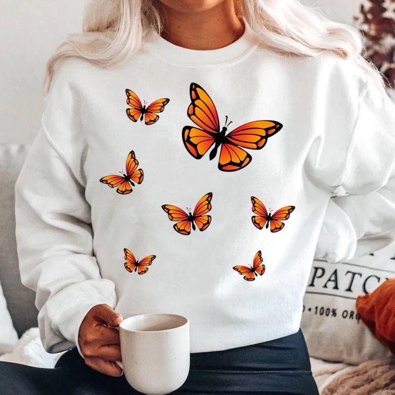 Bluza din bumbac 100% 7 Fluturi