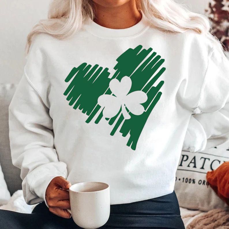 Bluza alba din bumbac 100% Green heart