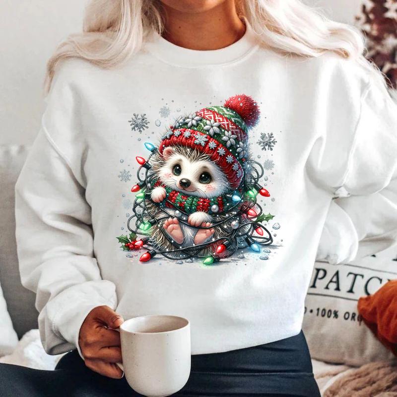 Bluza alba din bumbac 100% Cute Christmas