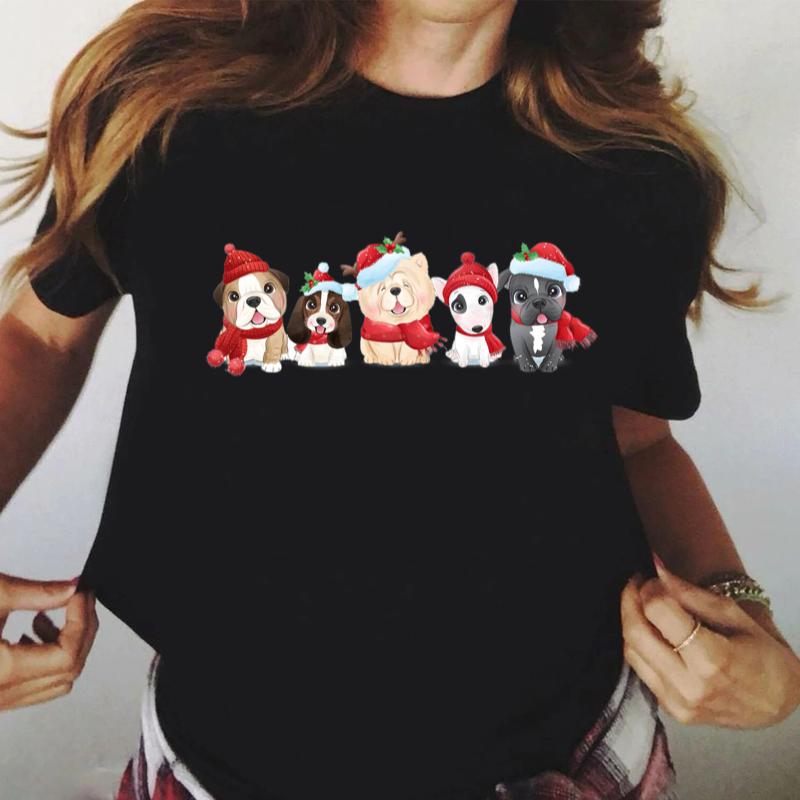 Tricou din bumbac 100% Negru Catelusi
