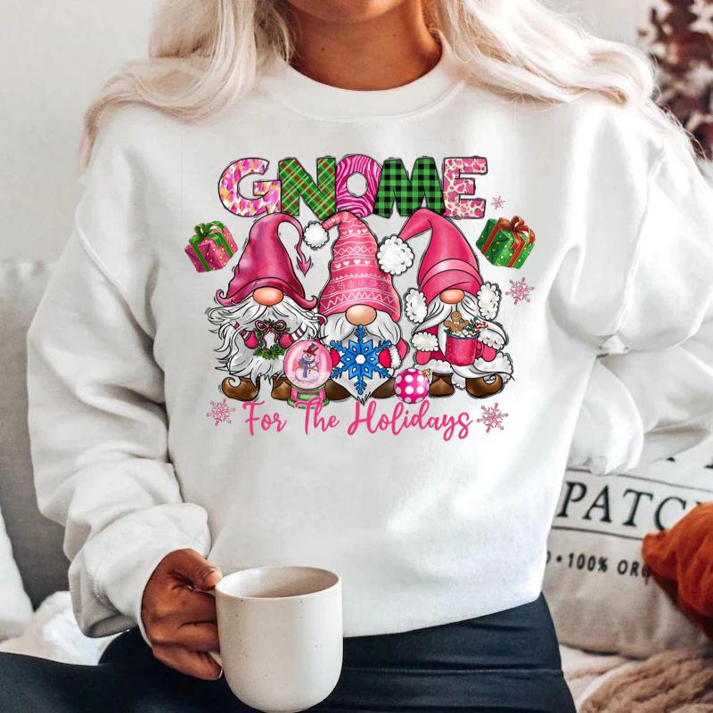 Bluza alba din bumbac 100% Gnome Pink