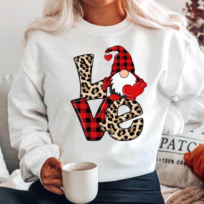 Bluza alba din bumbac 100% Love Red 2