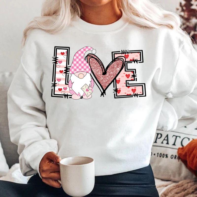 Bluza alba din bumbac 100% Pink Love