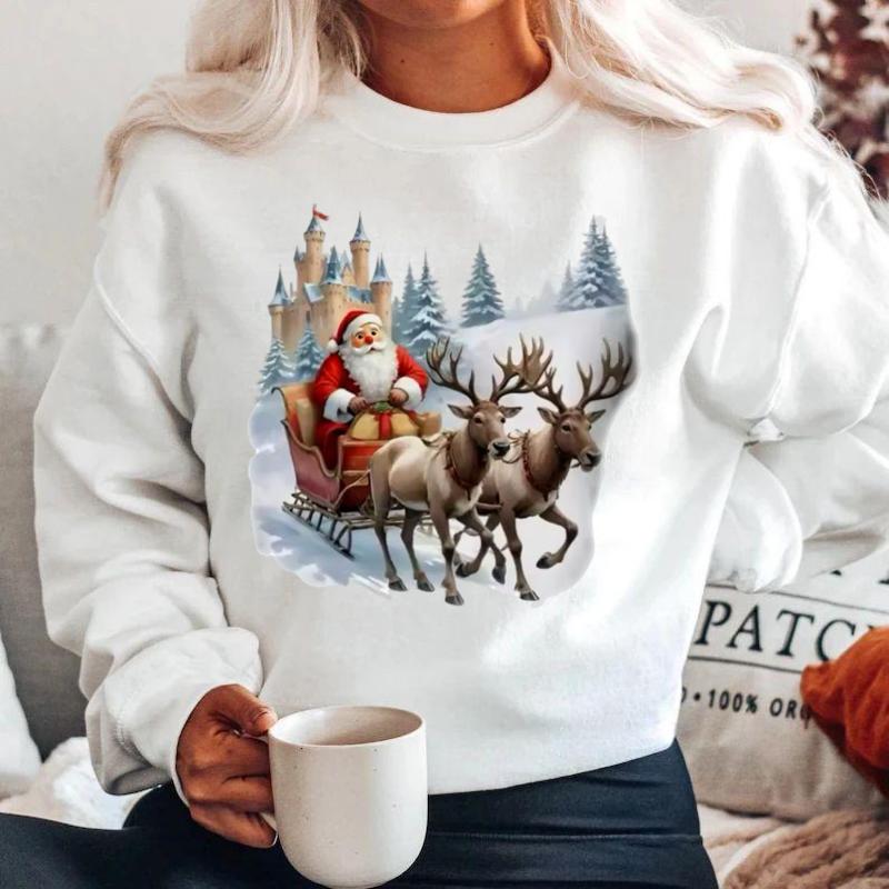 Bluza alba din bumbac 100% Christmas Walk