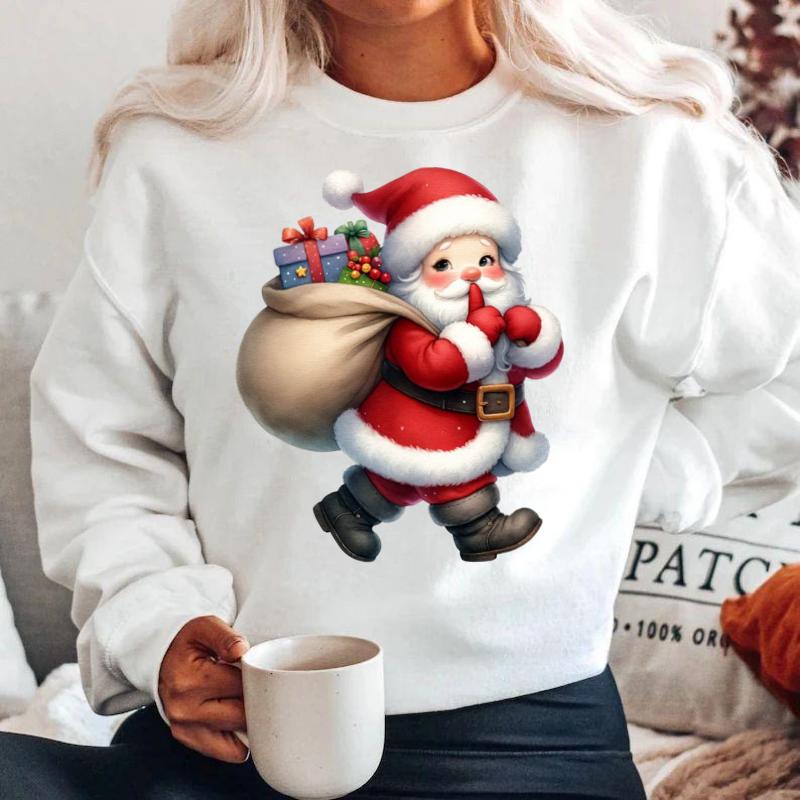 Bluza alba din bumbac 100% Silent Christmas
