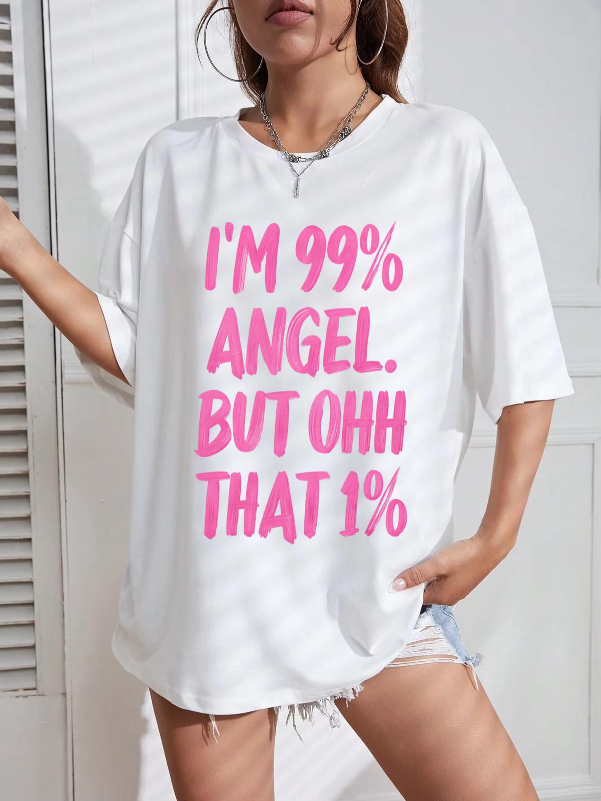 Tricou Oversize din bumbac 100% Angel