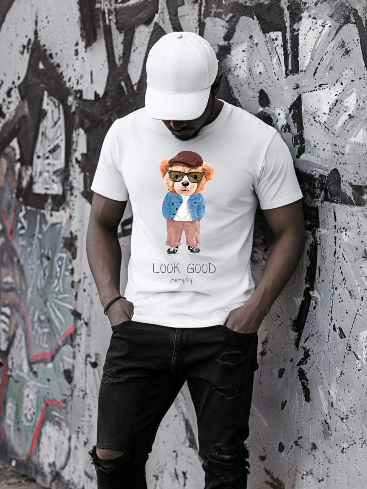 Tricou alb din bumbac 100% Look Good