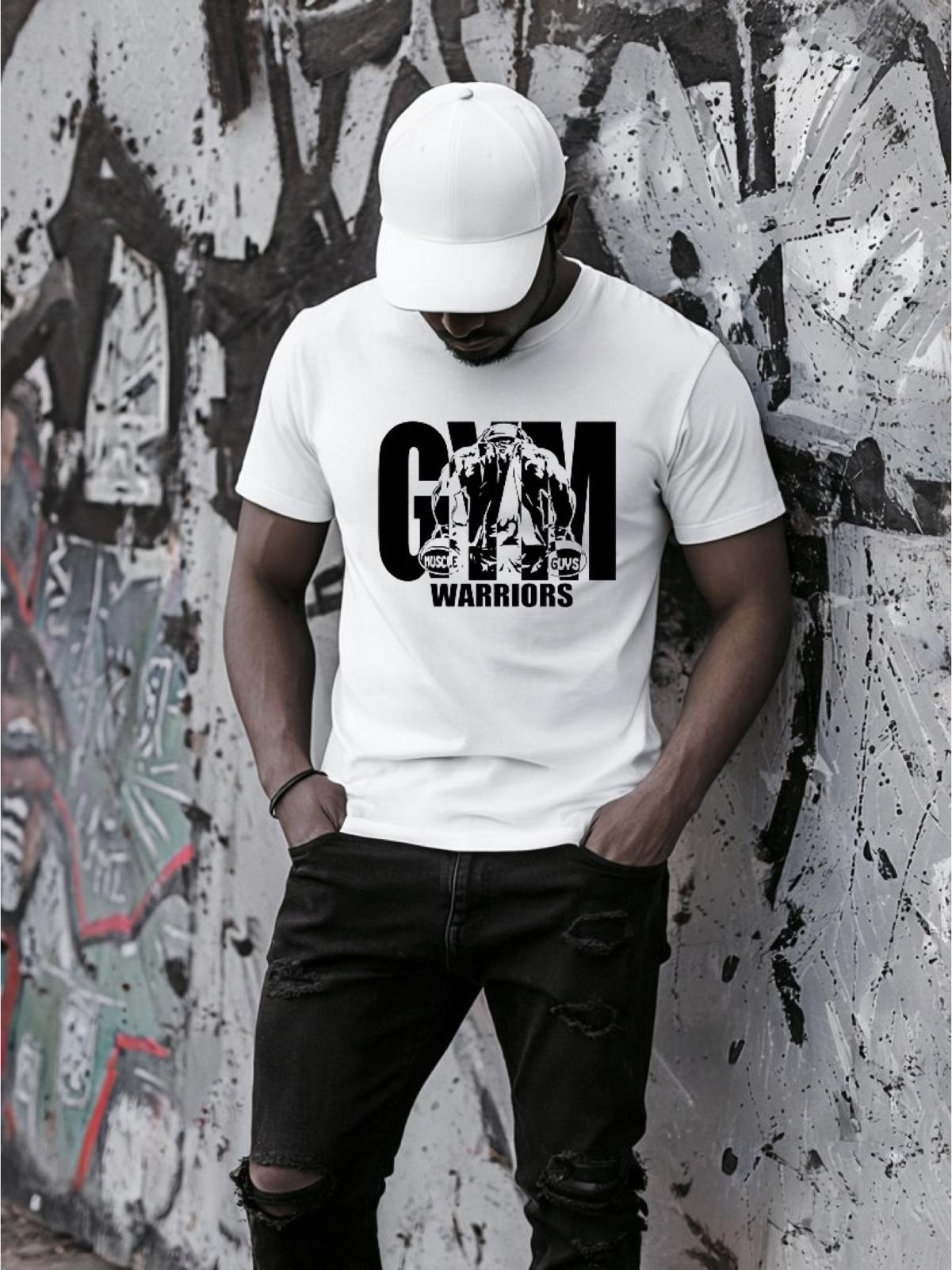 Tricou Alb Barbati Gym – Bumbac 100%