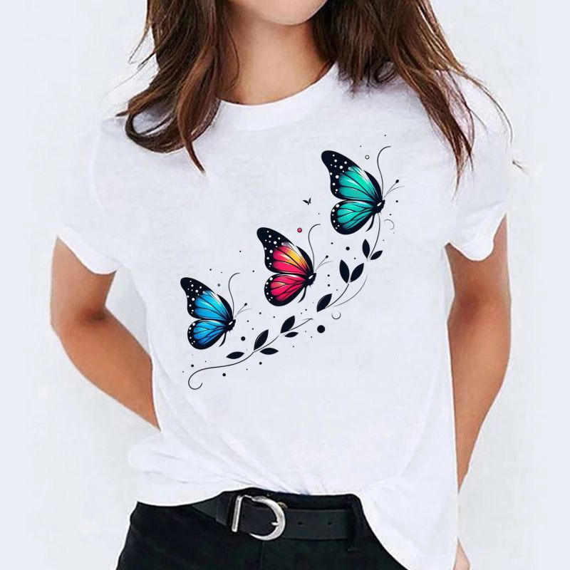 Tricou dama din bumbac 100% 3 Fluturi Color