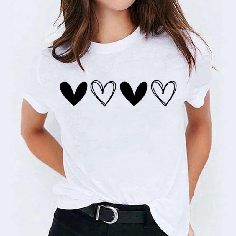 Tricou dama din bumbac 100% 4 black hearts
