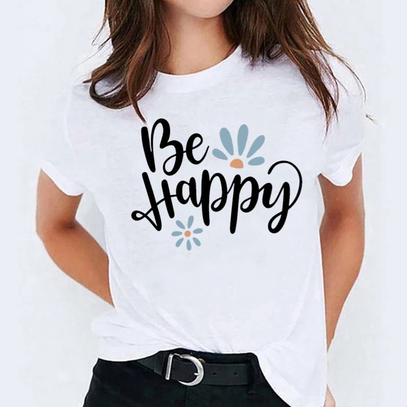Tricou dama din bumbac 100% Be happy